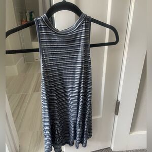 Blue and gray striped racer back tank